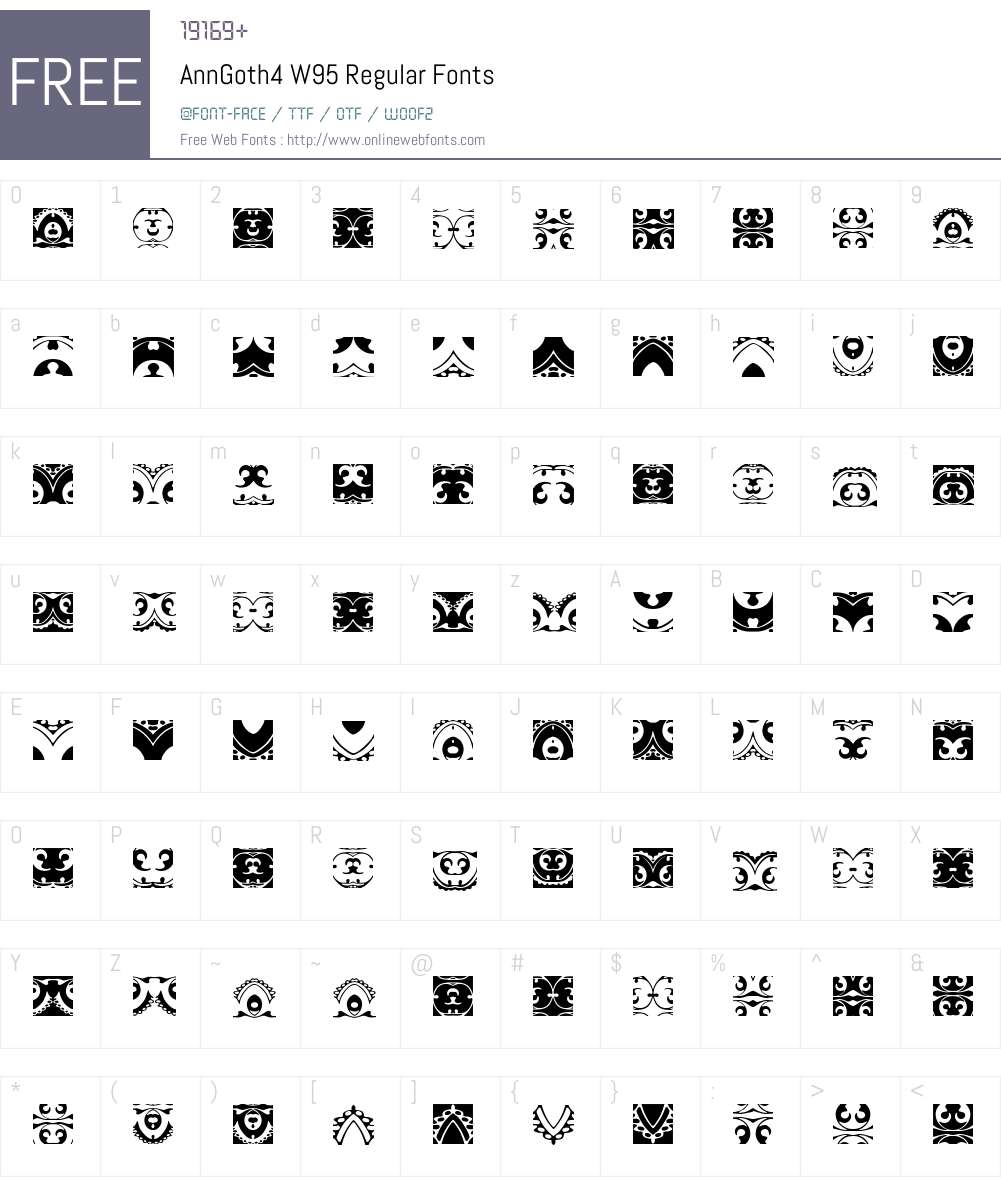 AnnGoth4 Font Screenshots