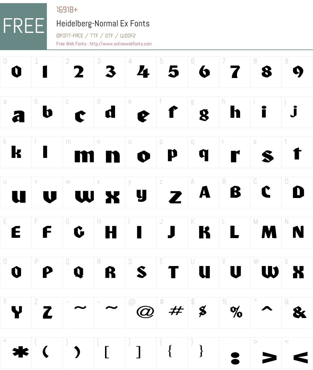 Heidelberg-Normal Ex Font Screenshots