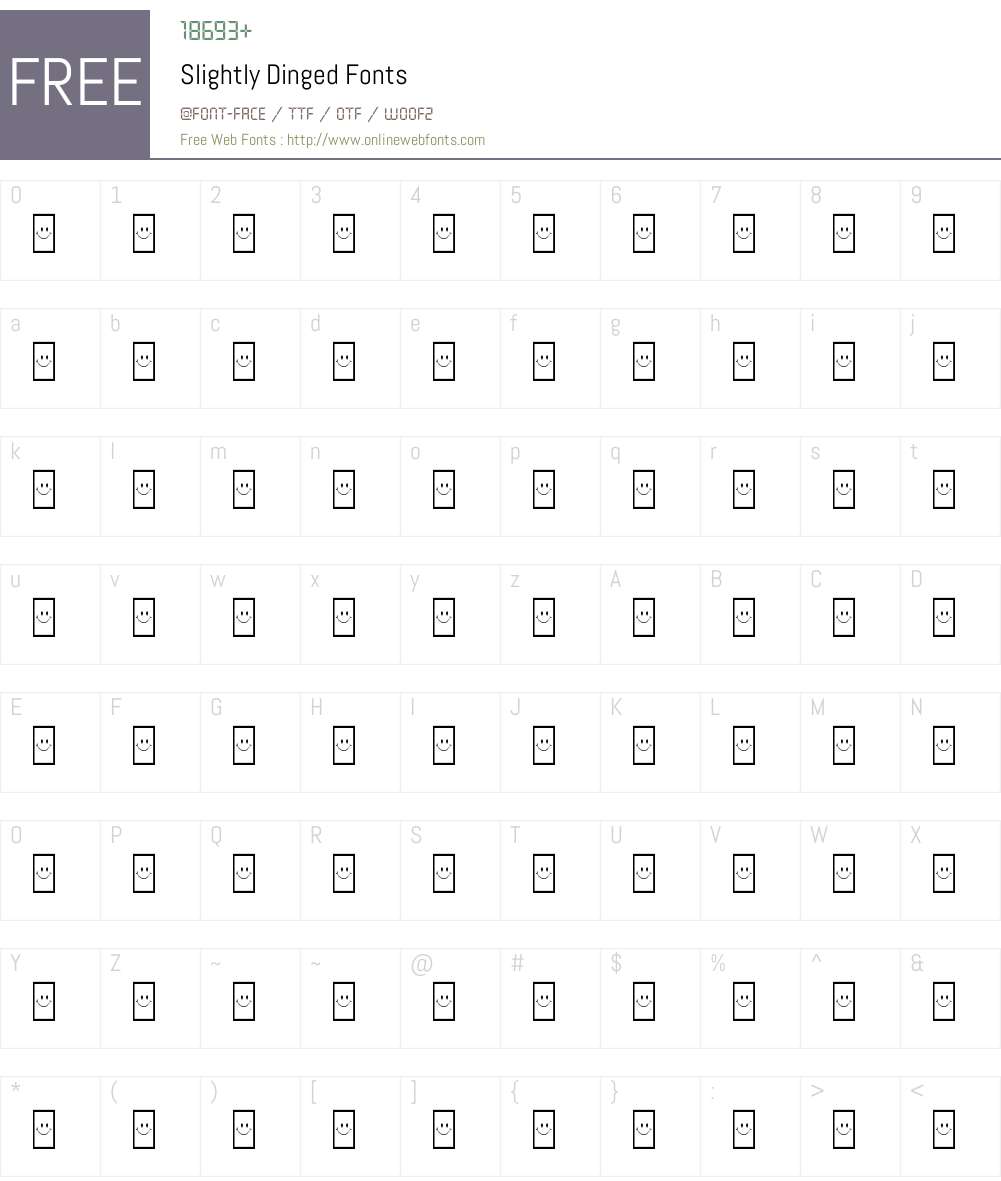 Slightly Dinged Font Screenshots