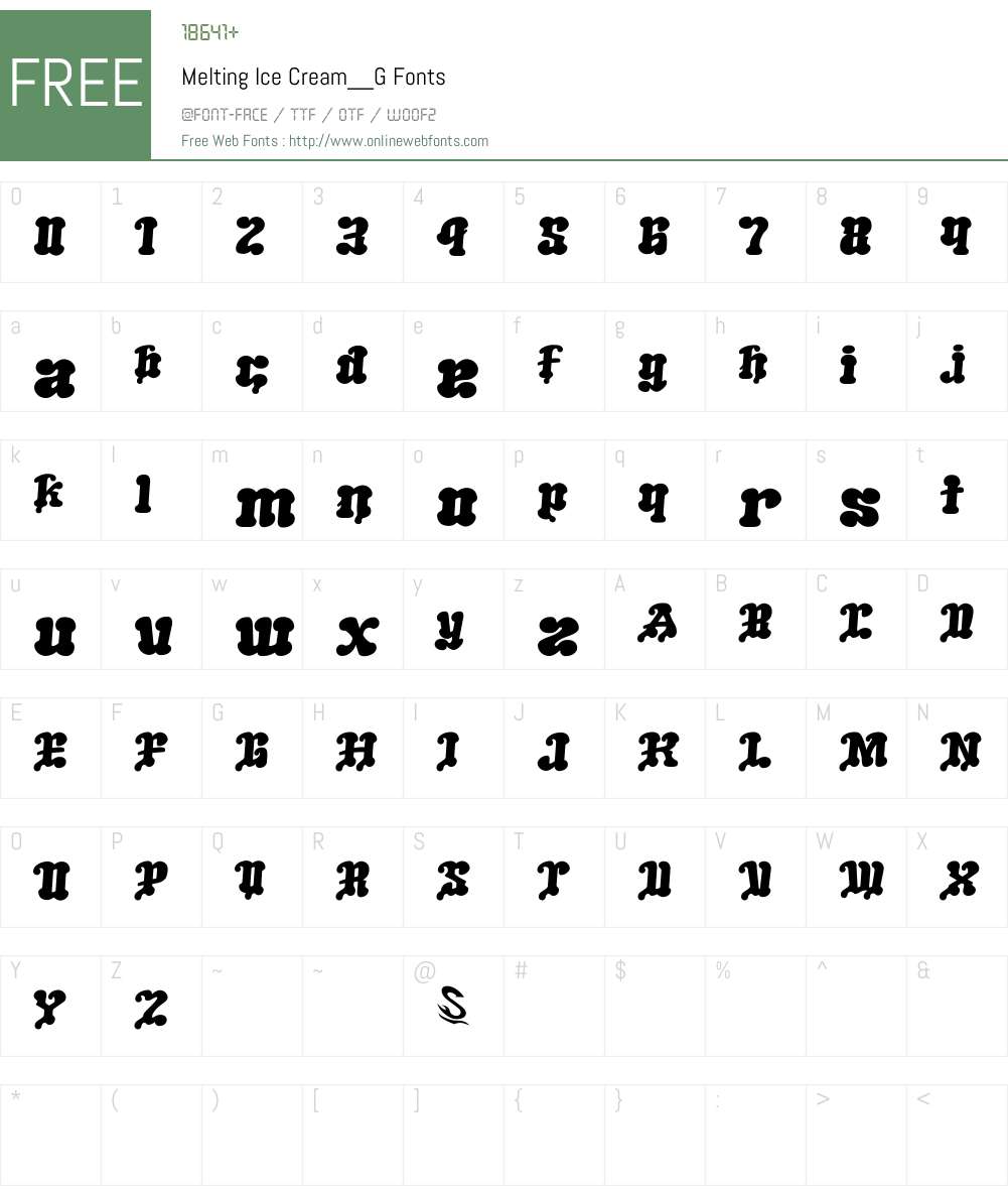 Melting Ice Cream__G Font Screenshots