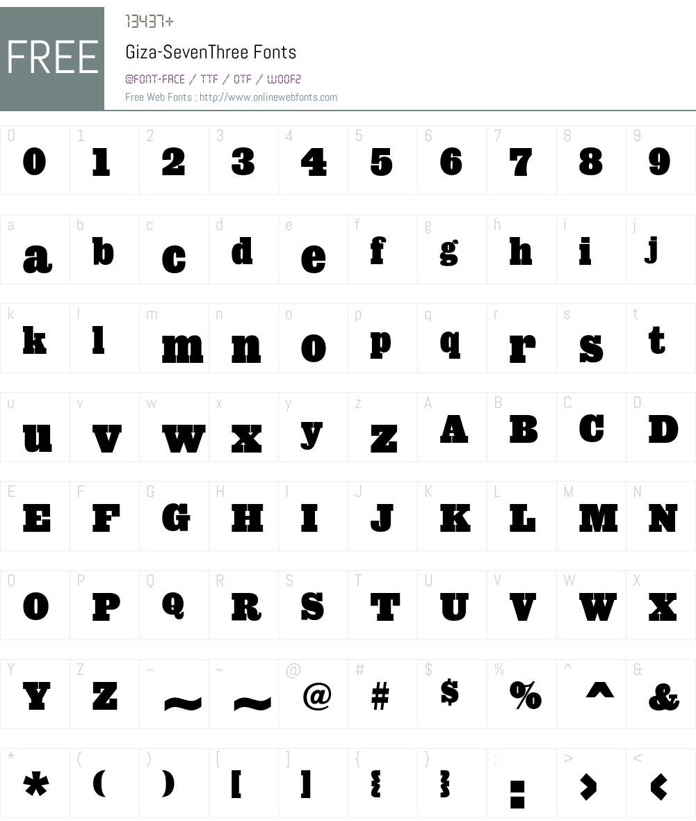 Giza Font Screenshots
