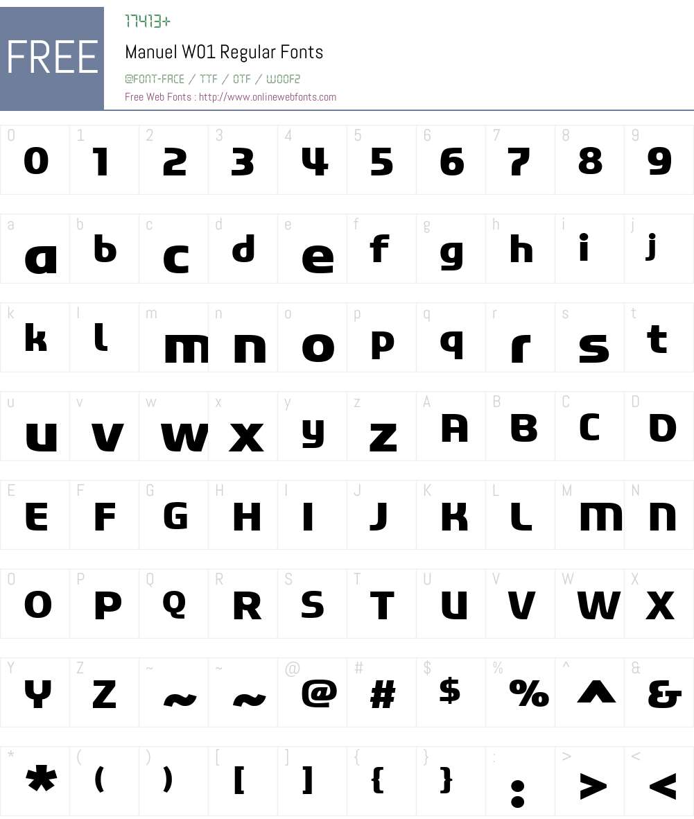 ManuelW01-Regular Font Screenshots