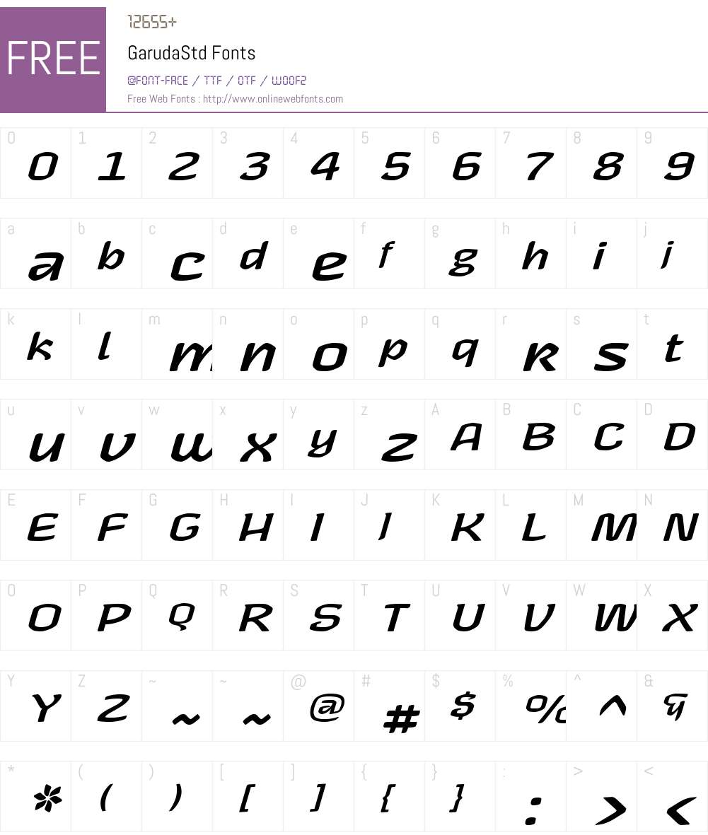 GarudaStd Font Screenshots