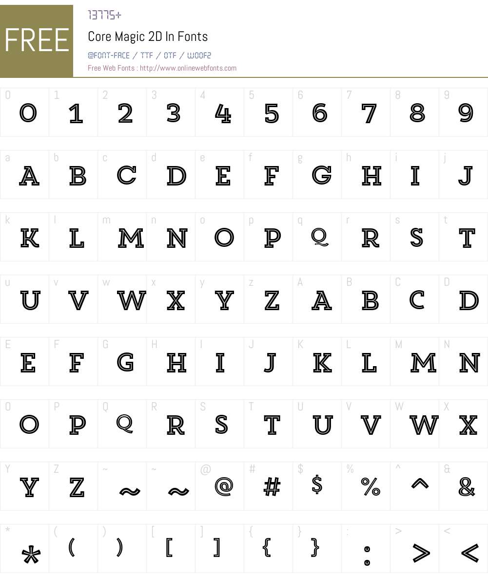 CoreMagic2DIn Font Screenshots