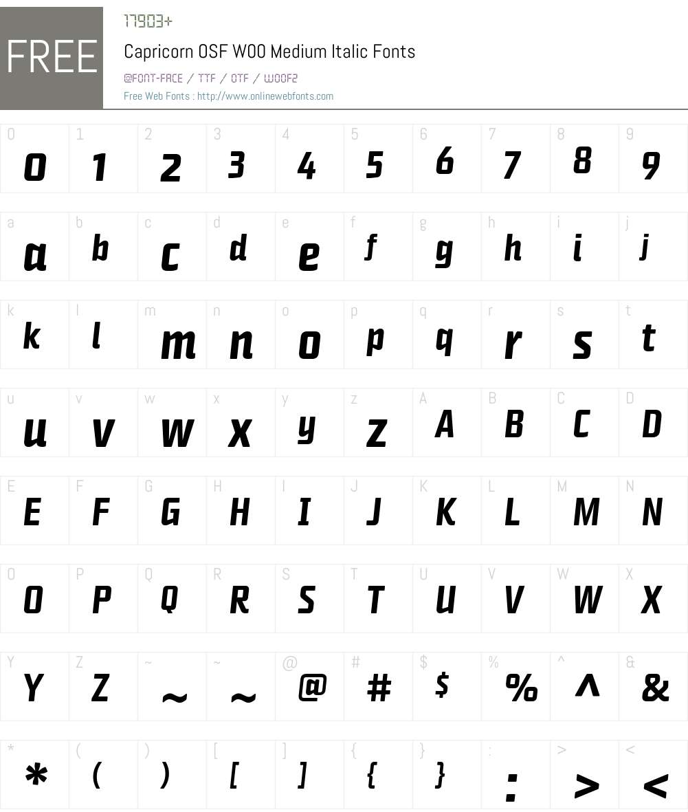 Capricorn Font Screenshots