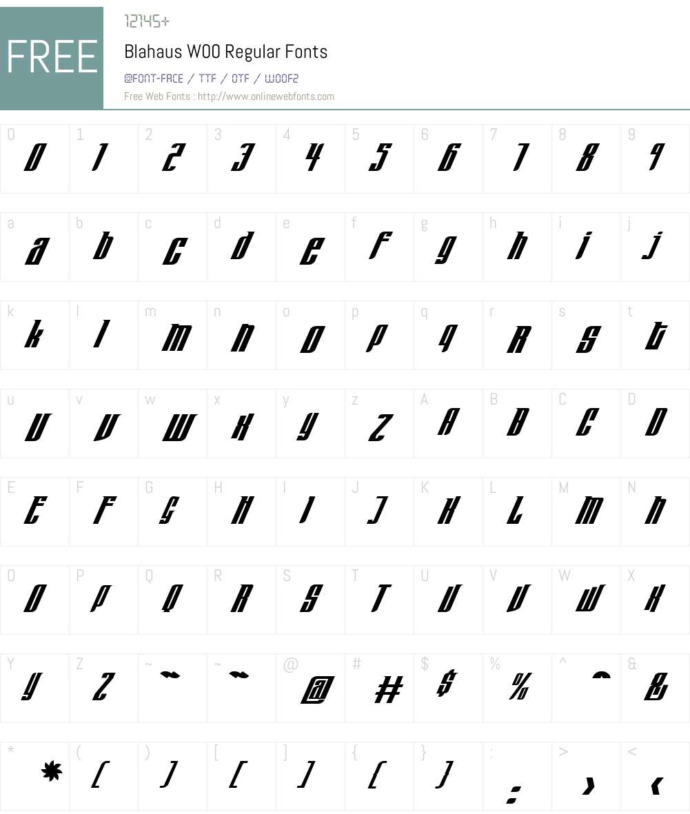 Blahaus Font Screenshots