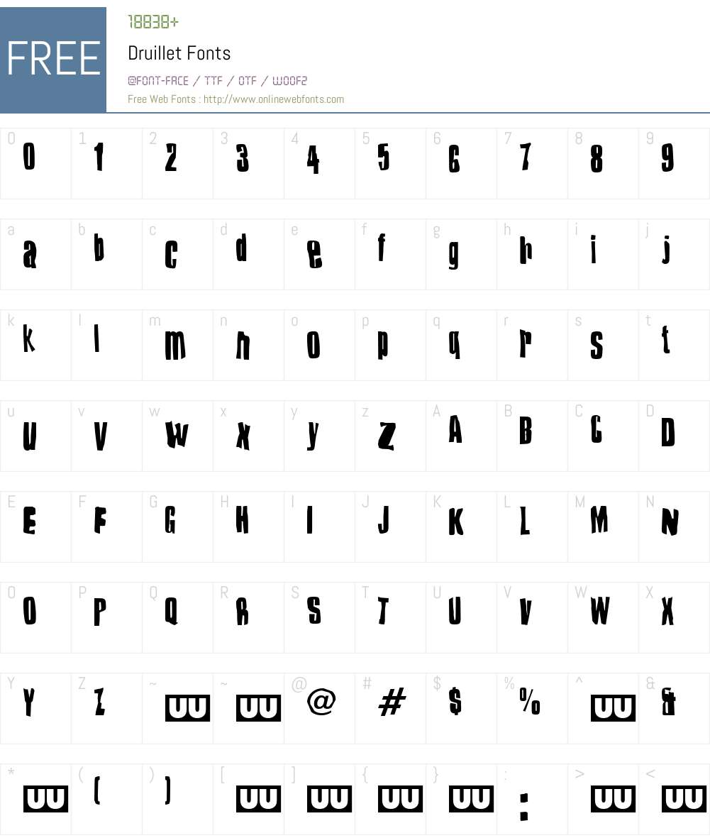 Druillet Font Screenshots