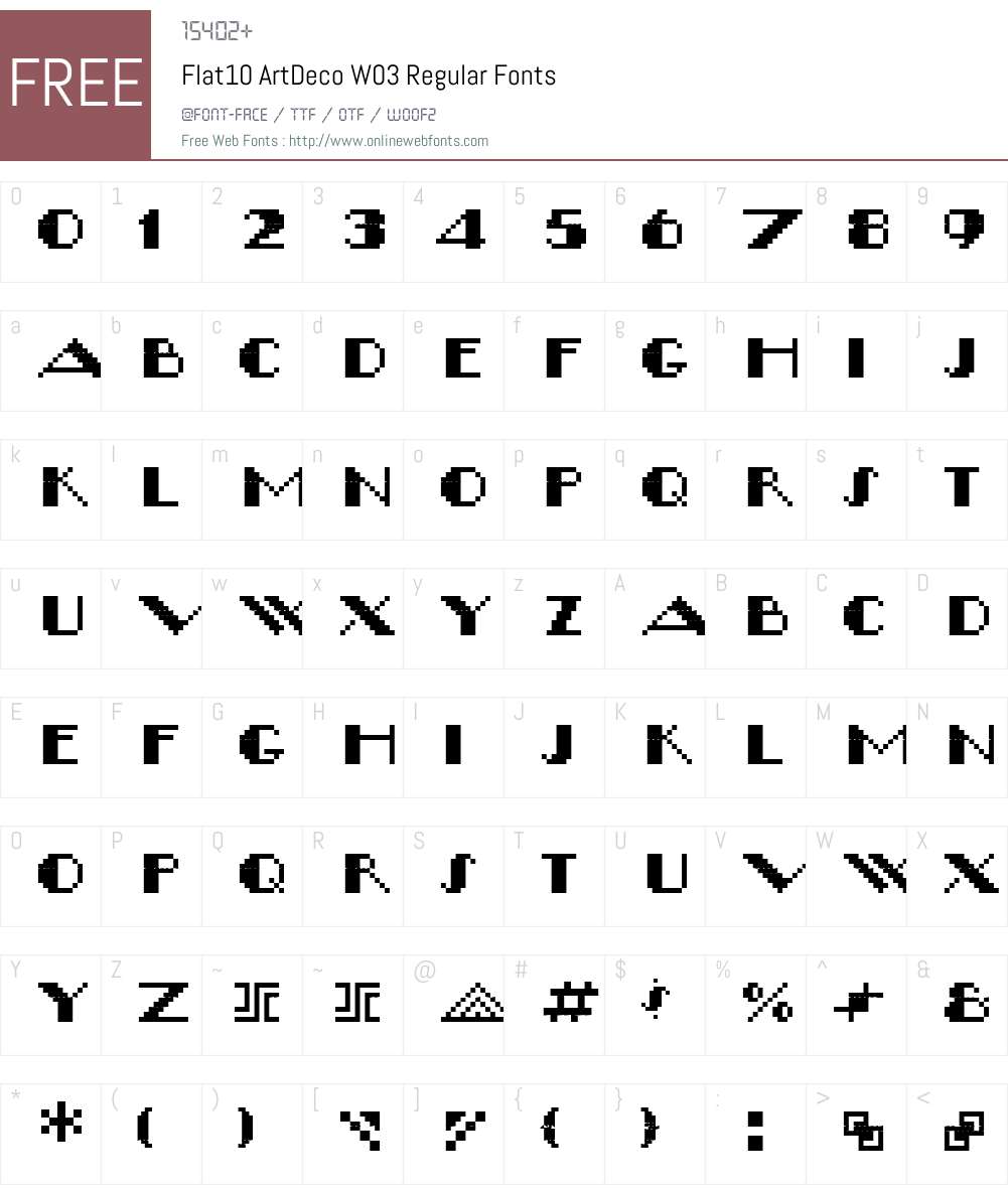 Flat10ArtDecoW03-Regular Font Screenshots