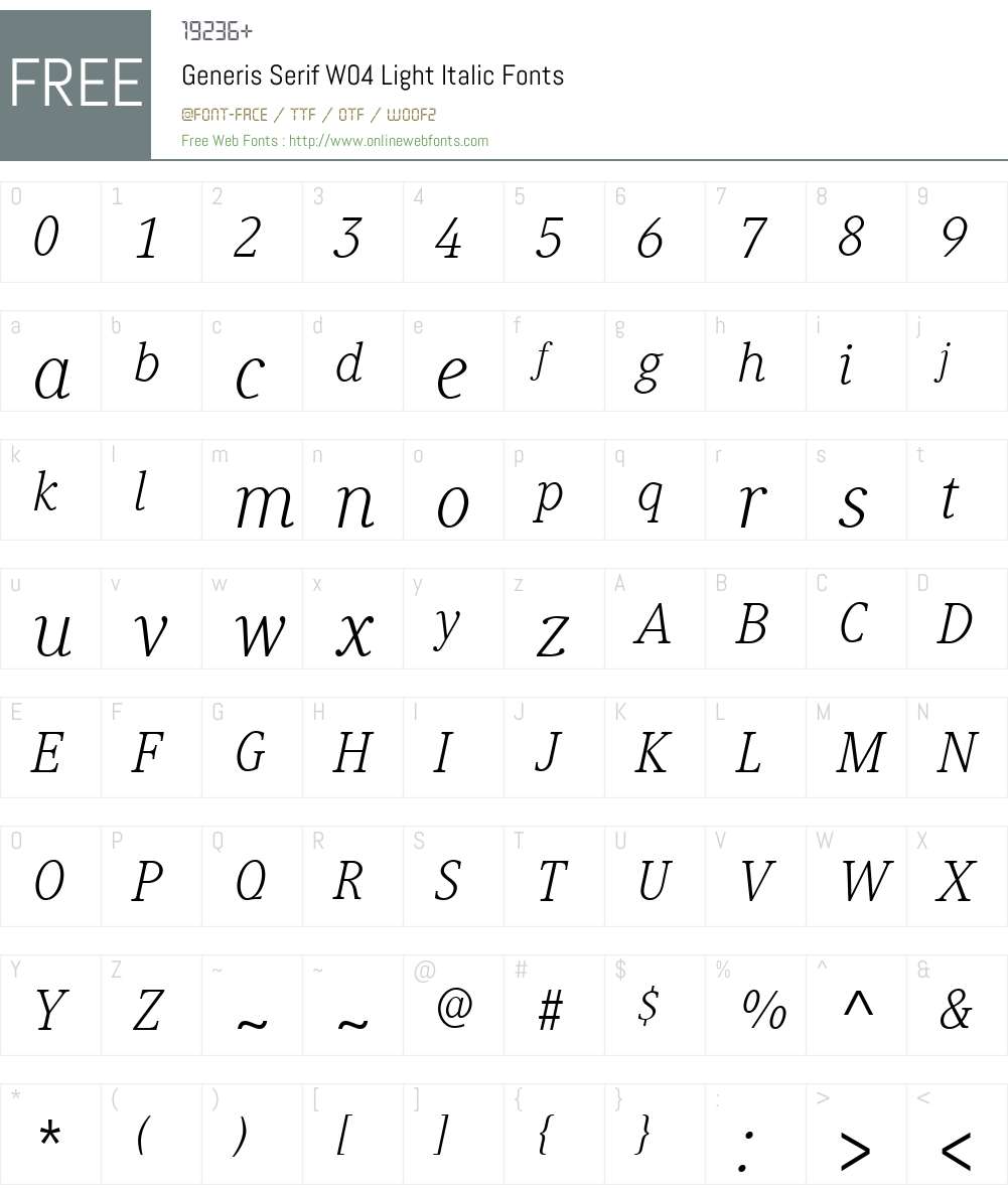 Generis Serif Font Screenshots