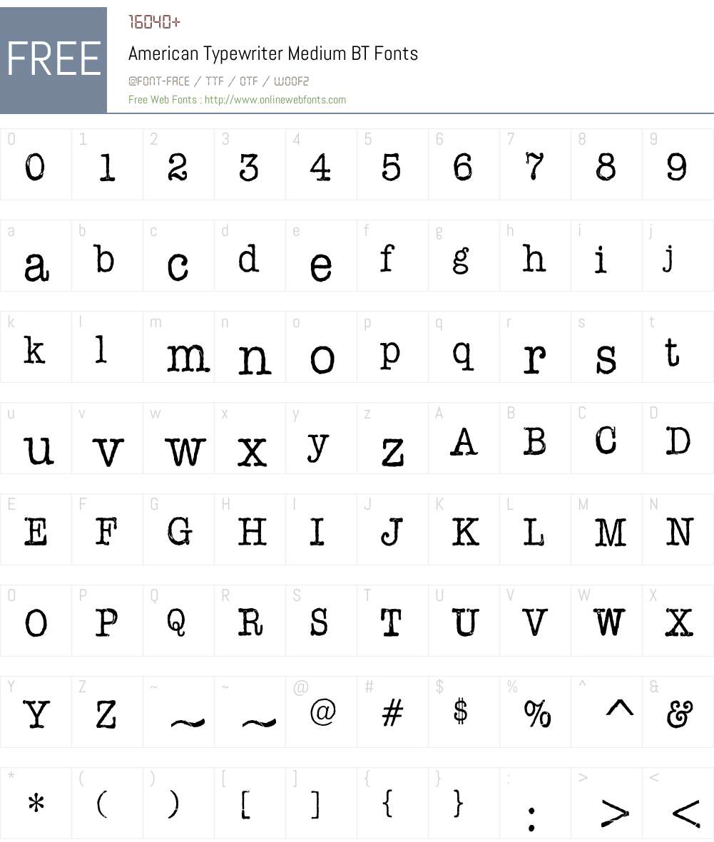 American Typewriter Medium BT V4 mfgpctt-v1.53 Friday, January 29, 1993 ...