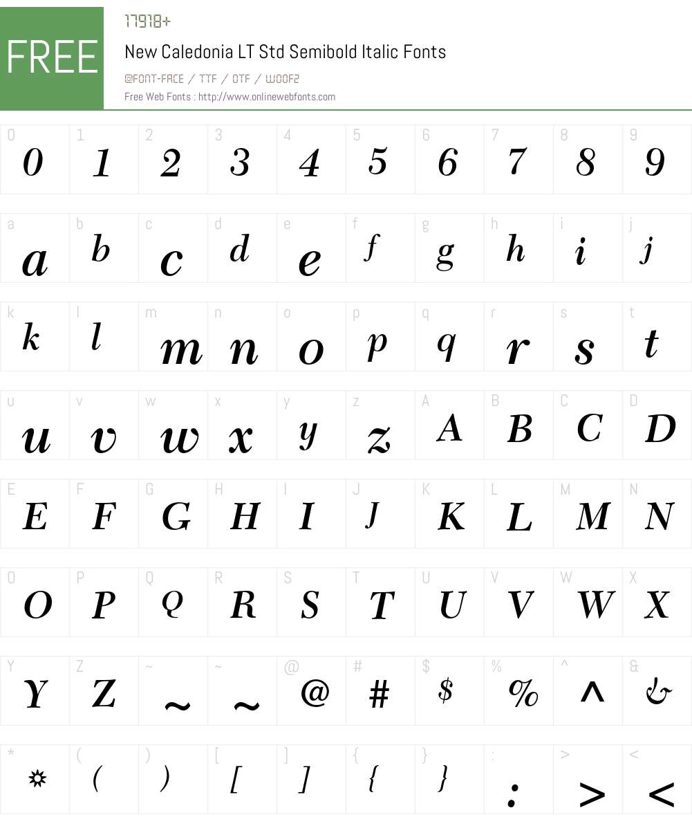 New Caledonia LT Std Font Screenshots