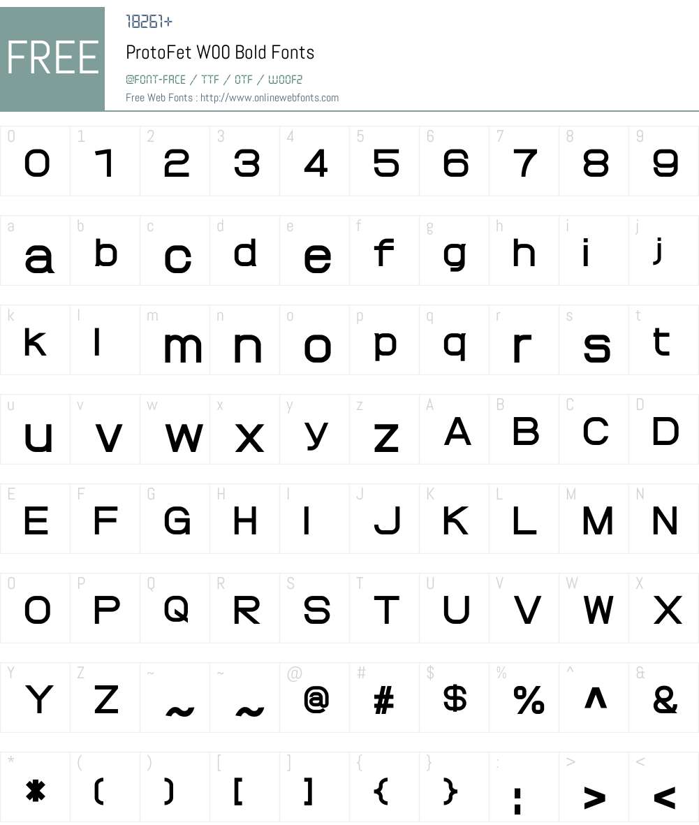 ProtoFetW00-Bold Font Screenshots