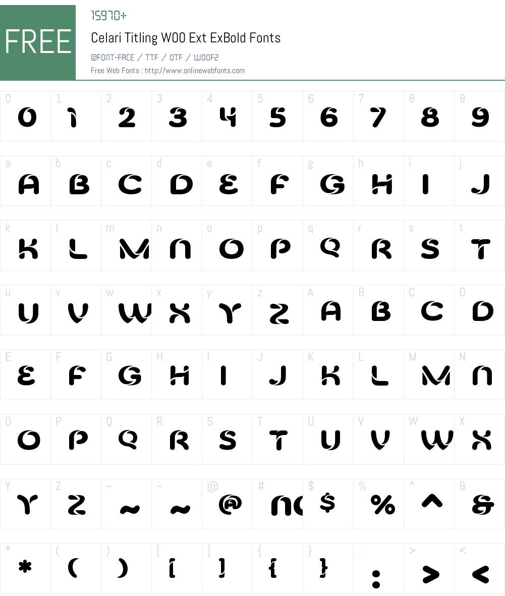 CelariTitlingW00-ExtExBold Font Screenshots