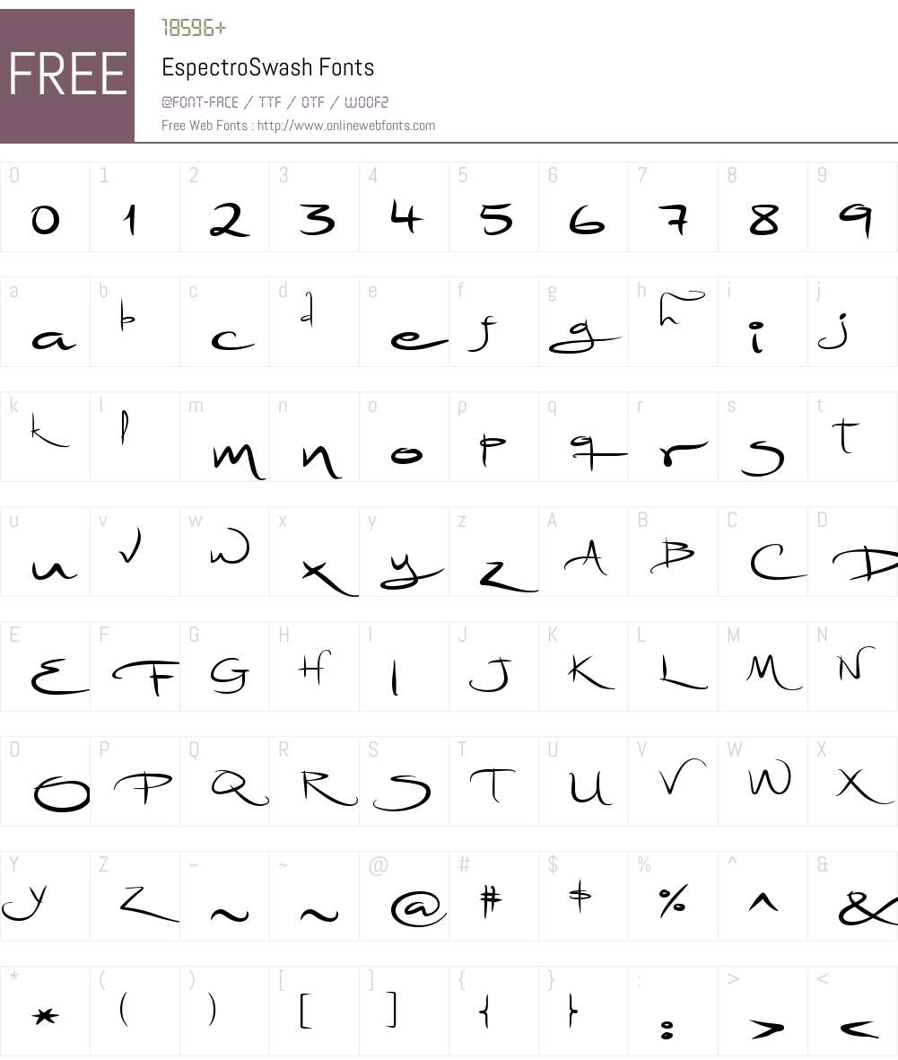 Espectro Swash Font Screenshots