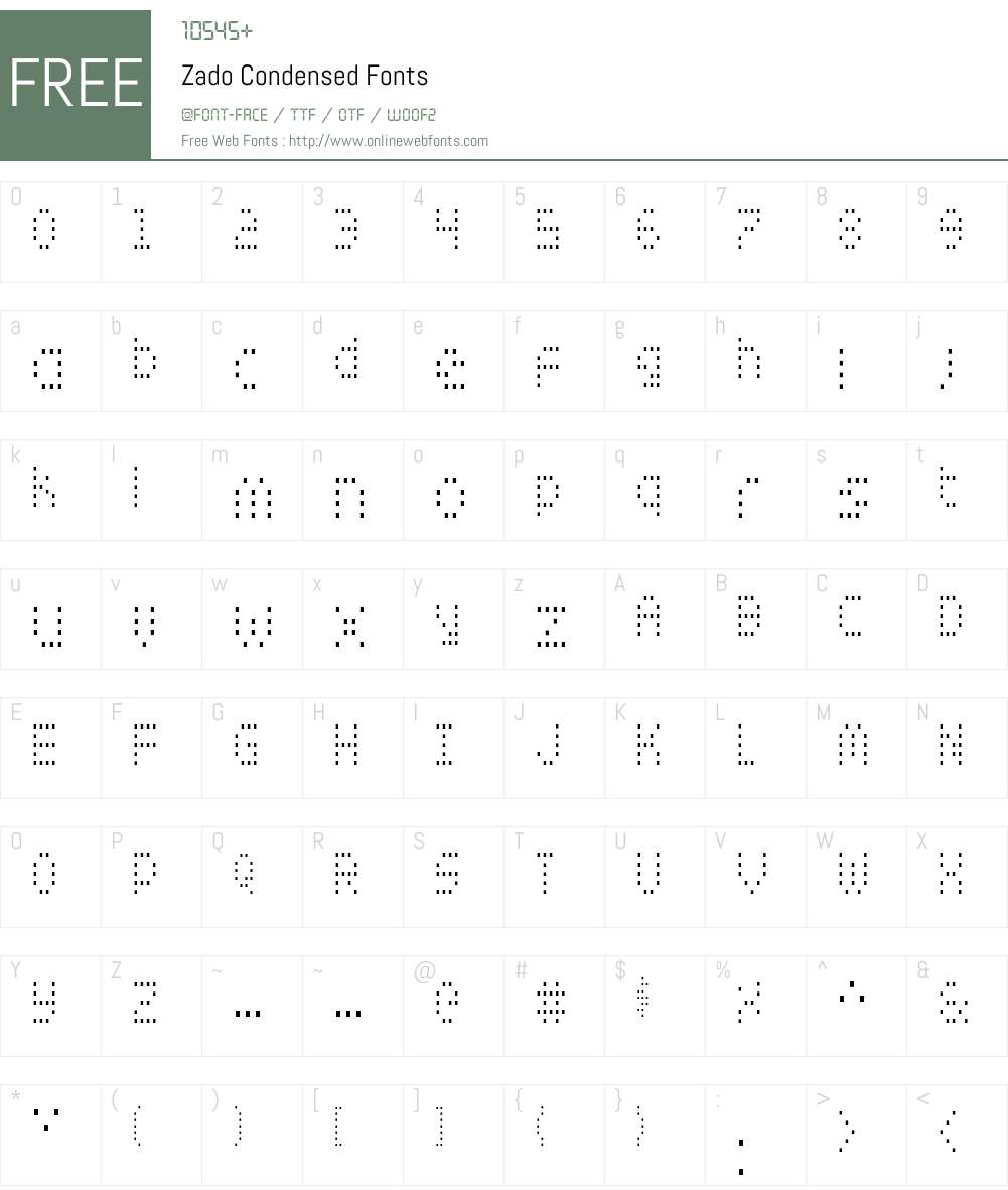 Zado Condensed Font Screenshots