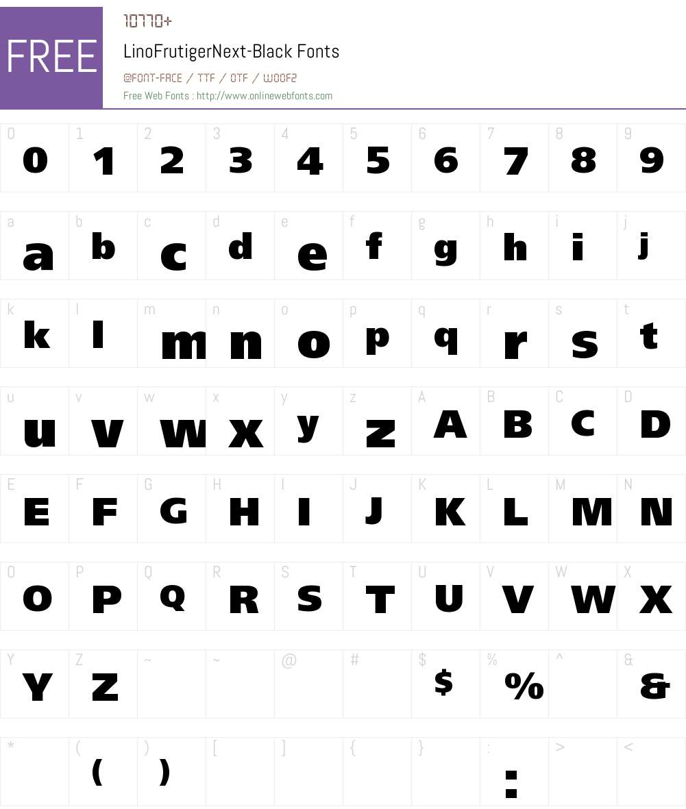 LinoFrutigerNext Font Screenshots