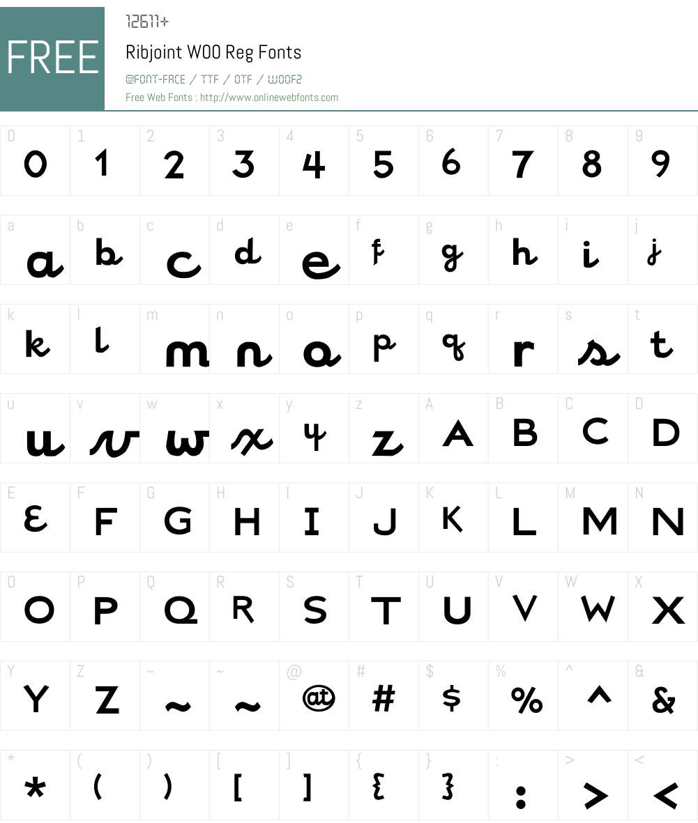 RibjointW00-Reg Font Screenshots