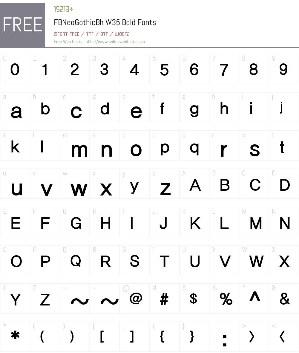 FBNeoGothicBhW35-Bold Font Screenshots