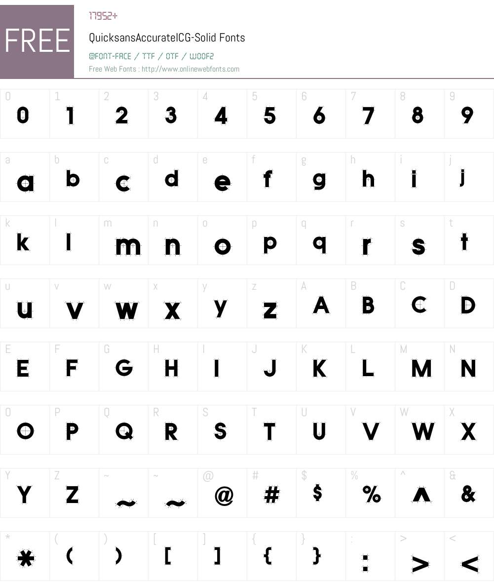 QuicksansAccurateICG Font Screenshots