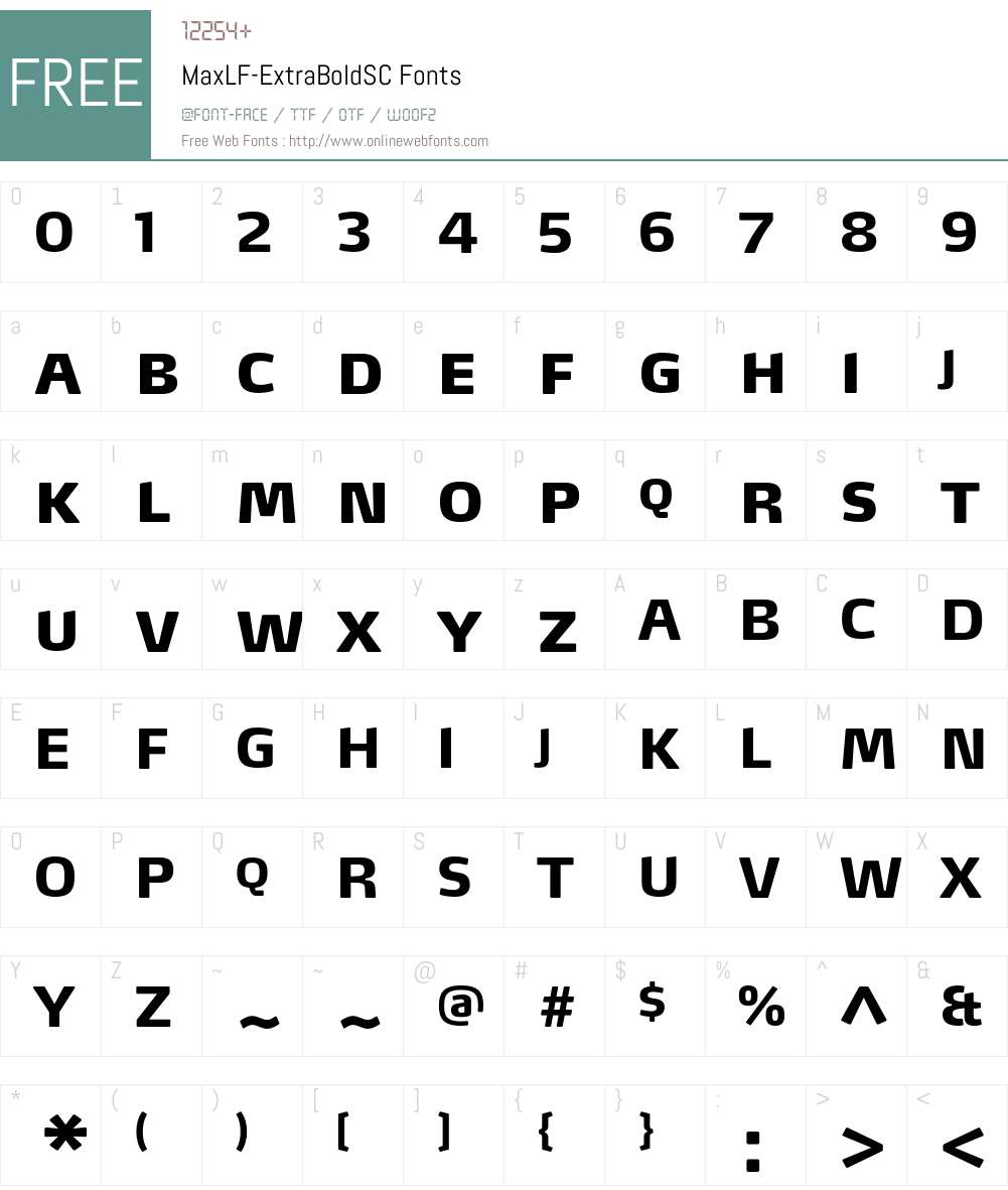MaxLF-ExtraBoldSC Font Screenshots