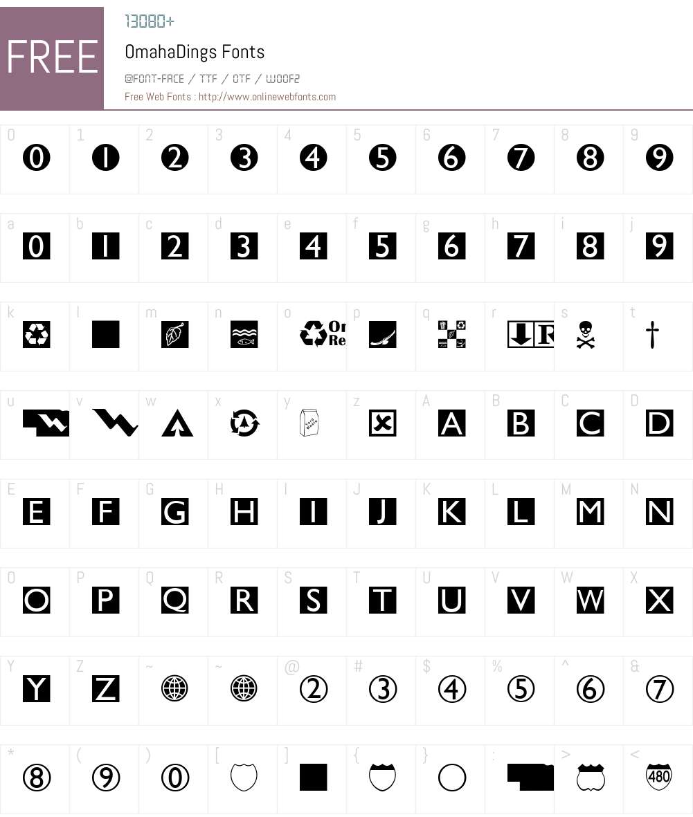 OmahaDings Font Screenshots