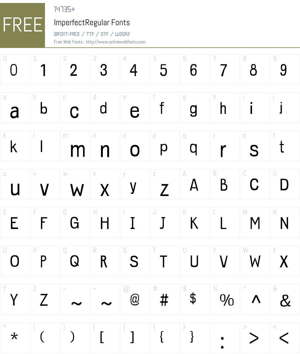 ImperfectRegular Font Screenshots