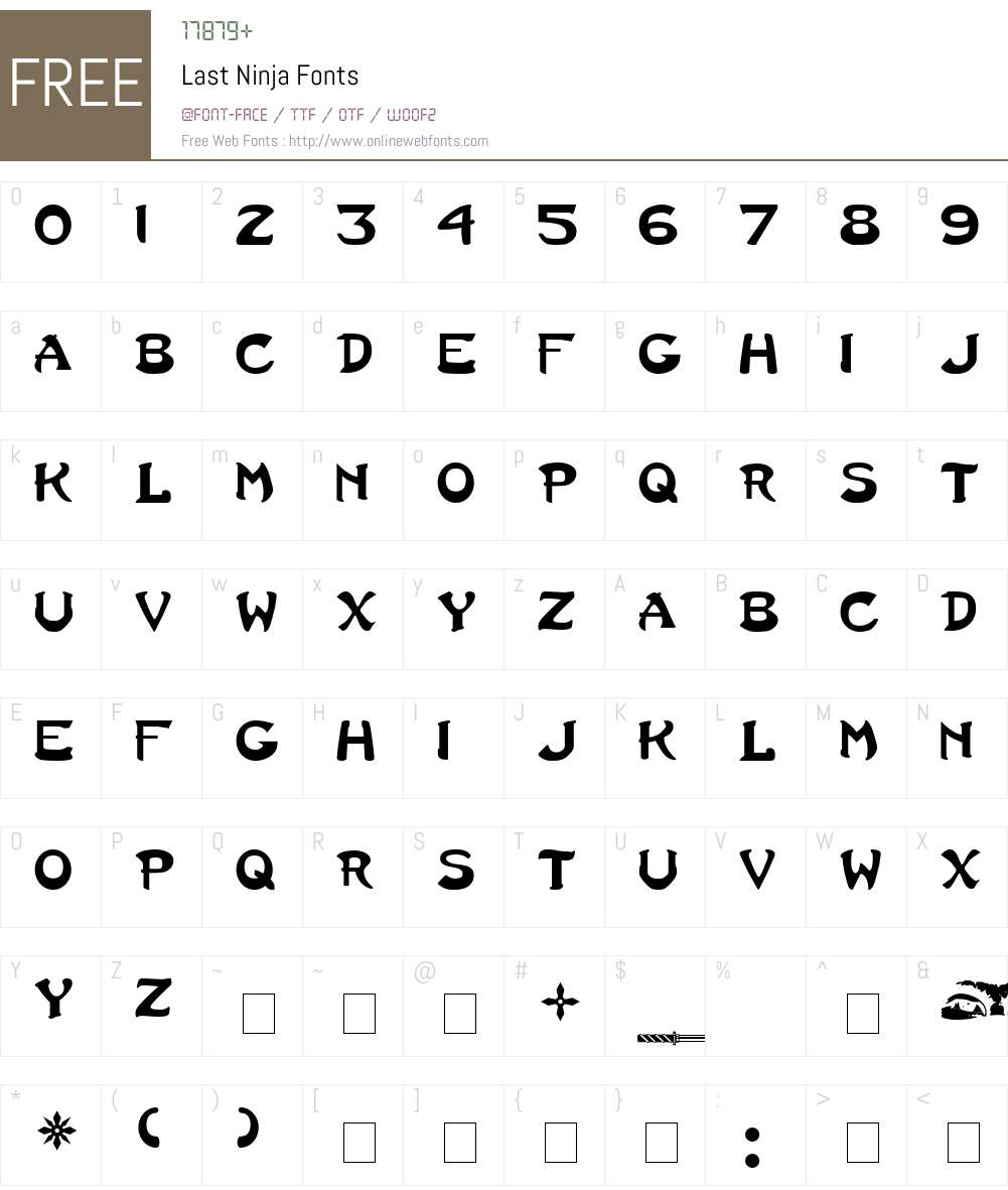 Last Ninja Font Screenshots