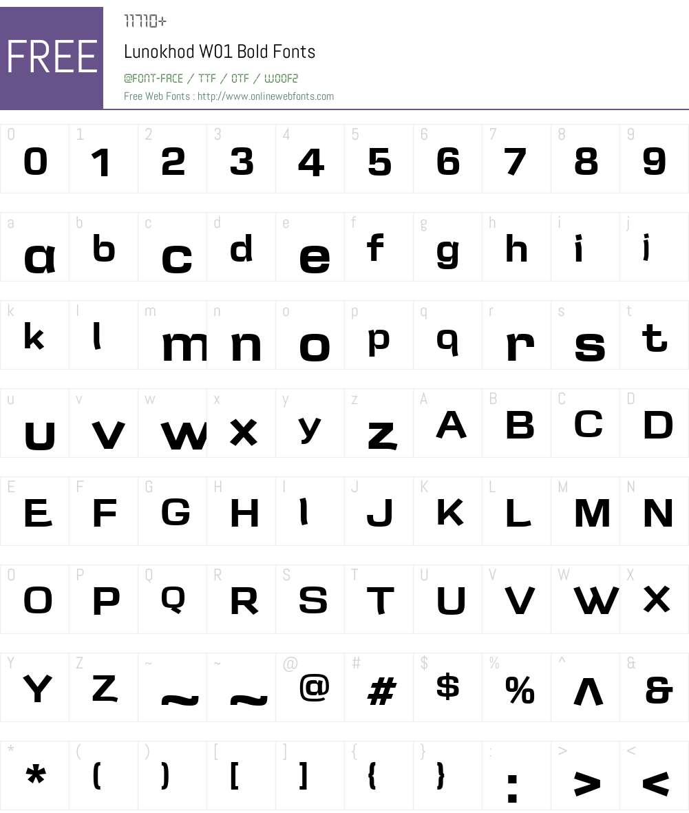 LunokhodW01-Bold Font Screenshots