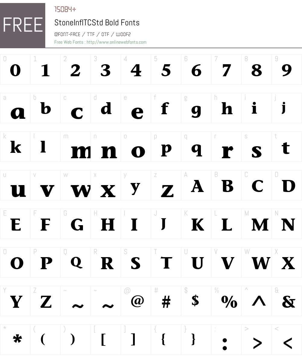 StoneInfITCStd Font Screenshots