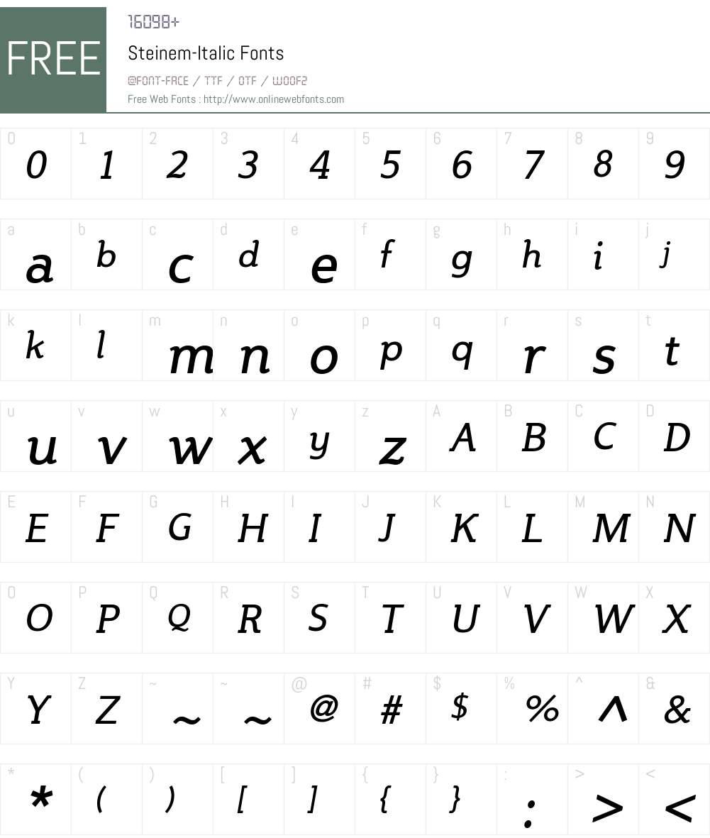Steinem Font Screenshots