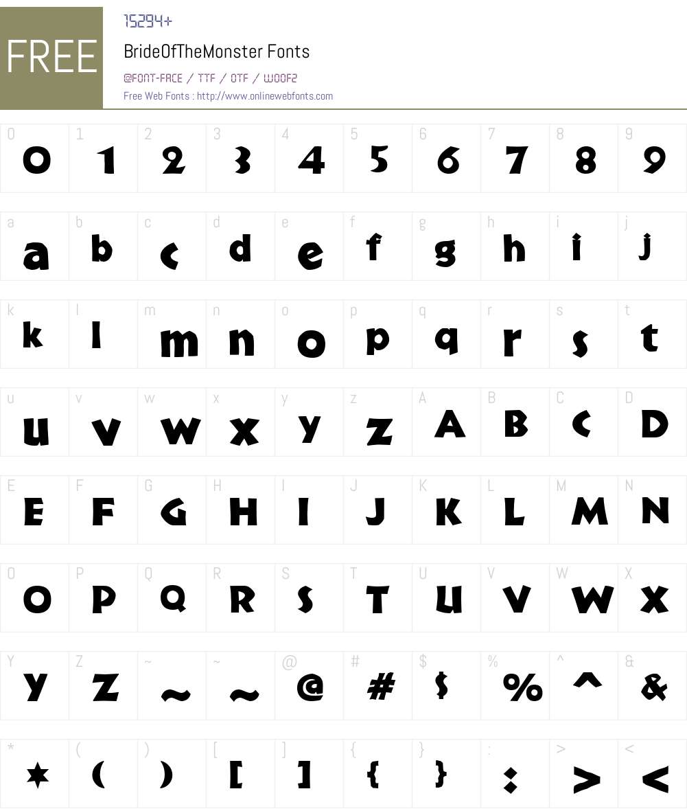 BrideOfTheMonster Font Screenshots