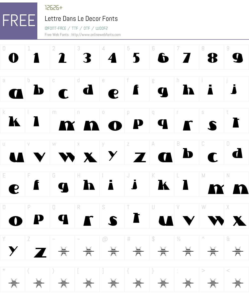 Lettre Dans Le Decor Font Screenshots