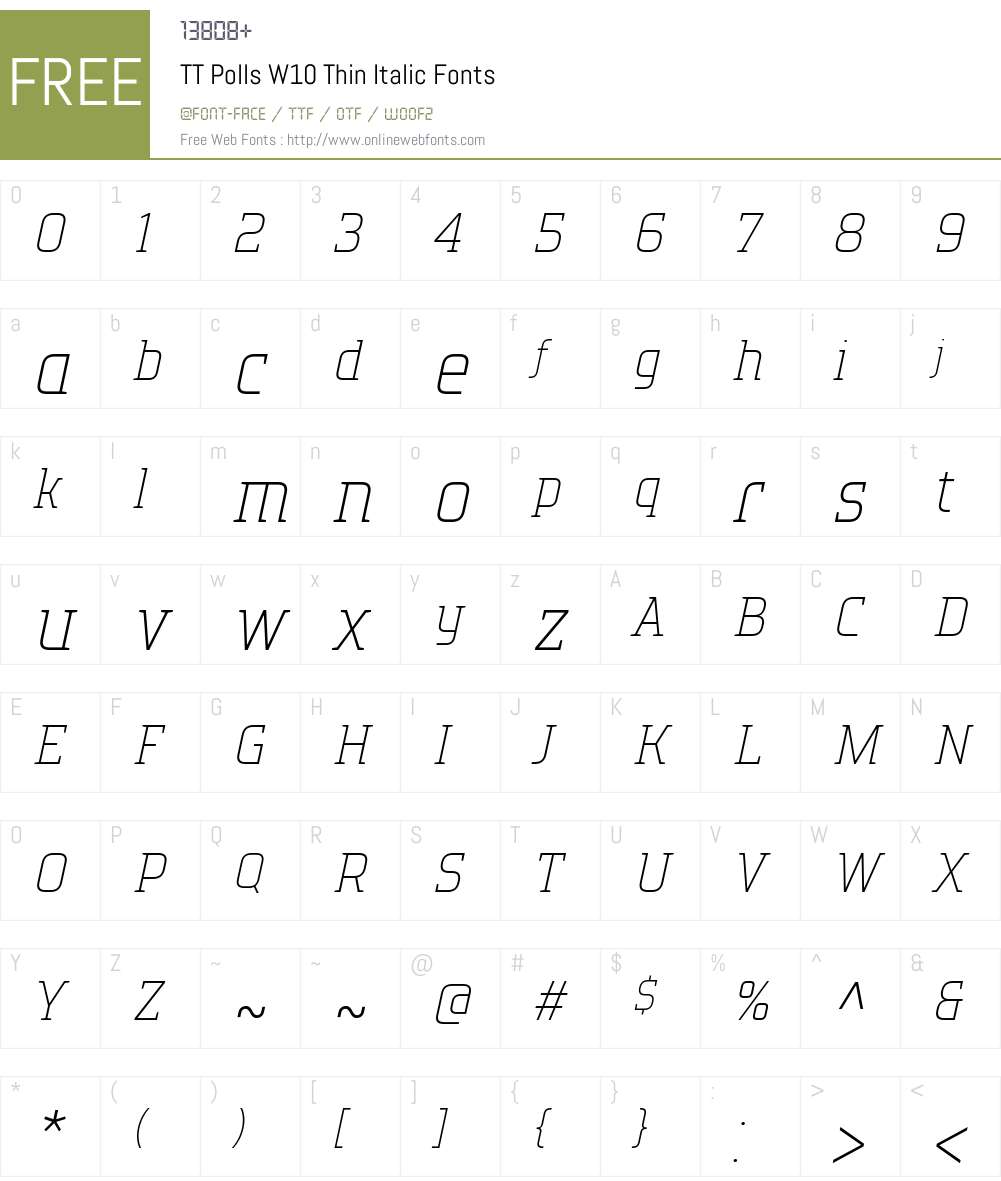 TT Polls W10 Font Screenshots