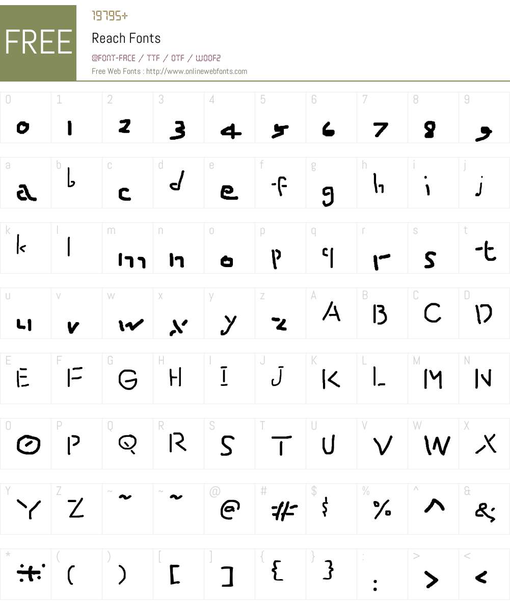 Reach Font Screenshots