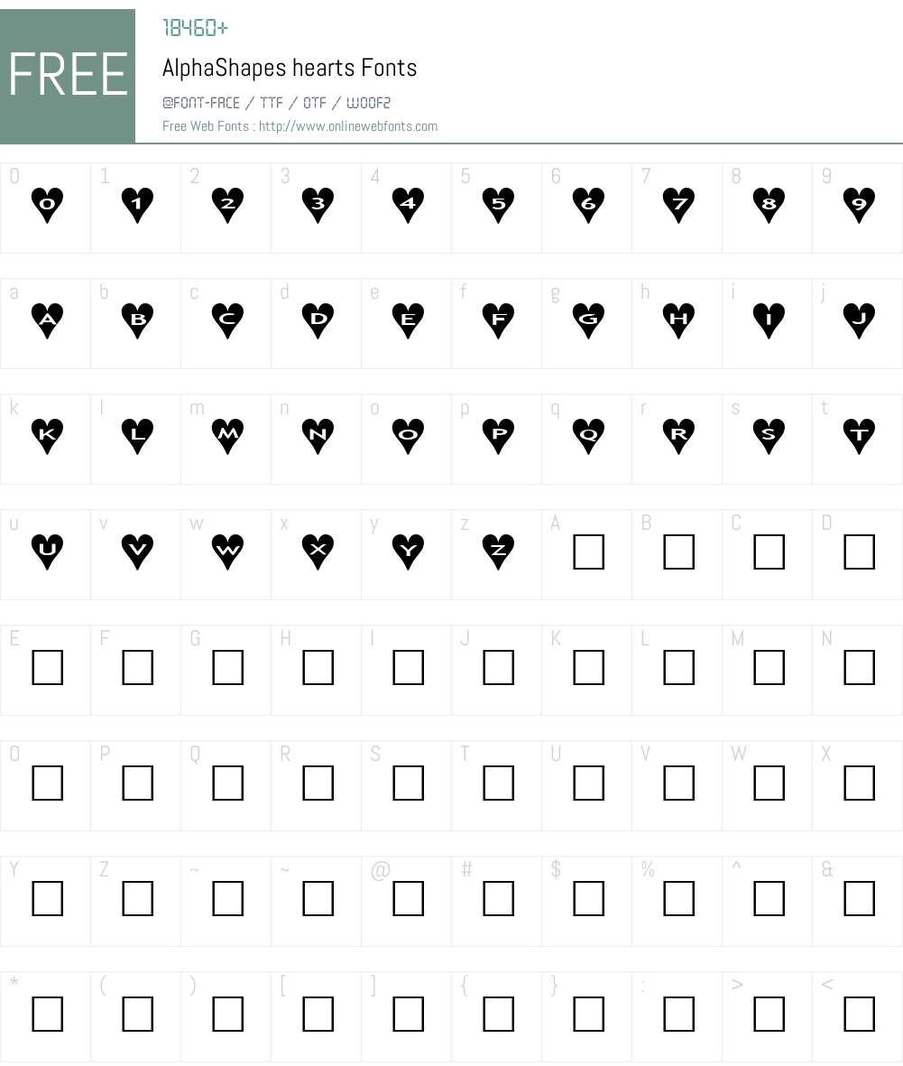 AlphaShapes hearts Font Screenshots