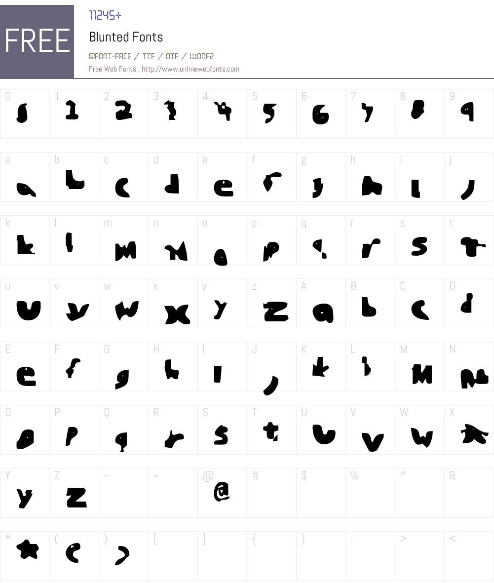 Blunted Font Screenshots