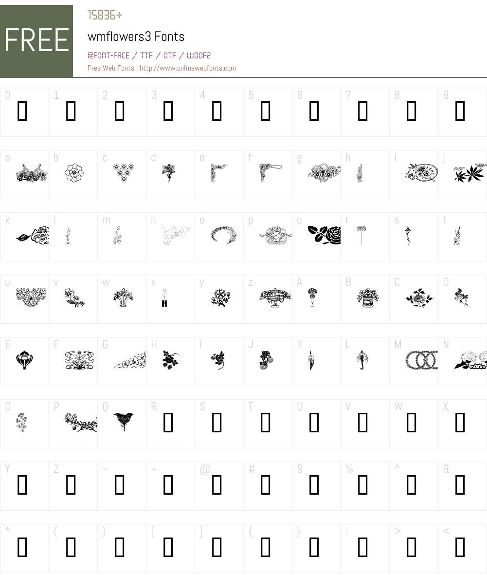 wmflowers3 Font Screenshots