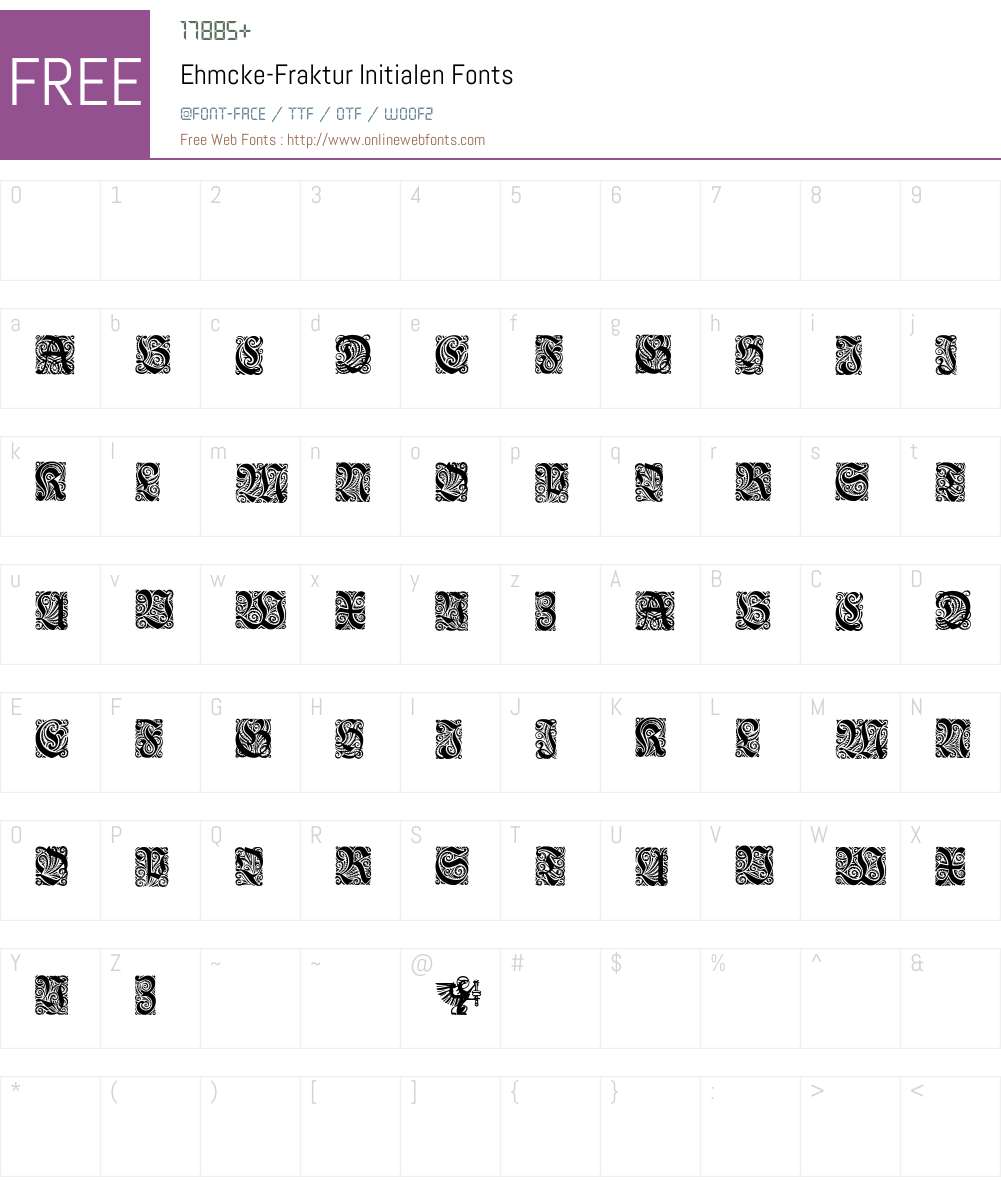 Ehmcke-Fraktur Initialen Font Screenshots