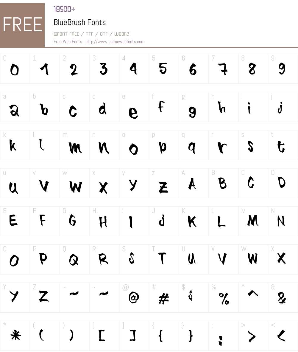 BlueBrush Font Screenshots
