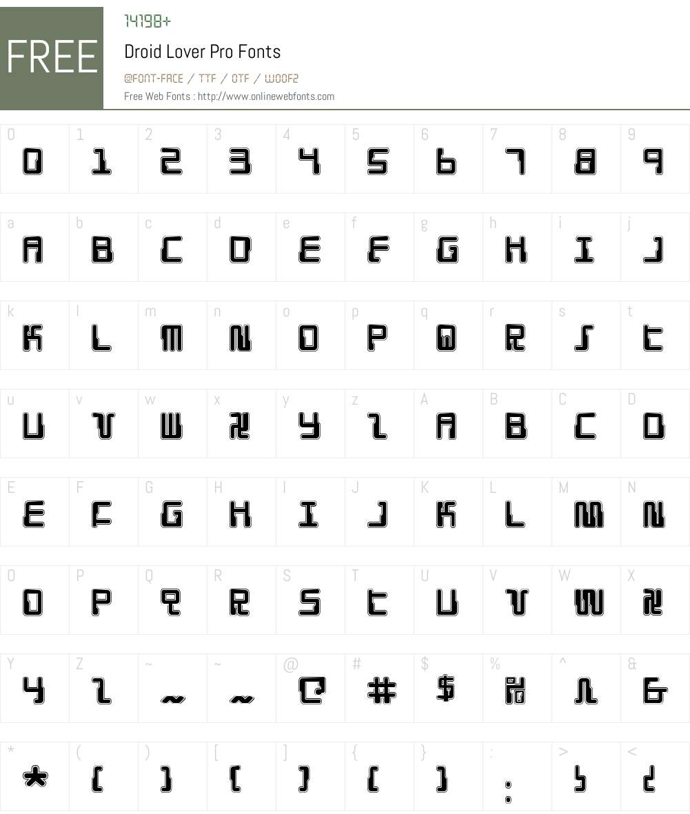 Droid Lover Pro Font Screenshots