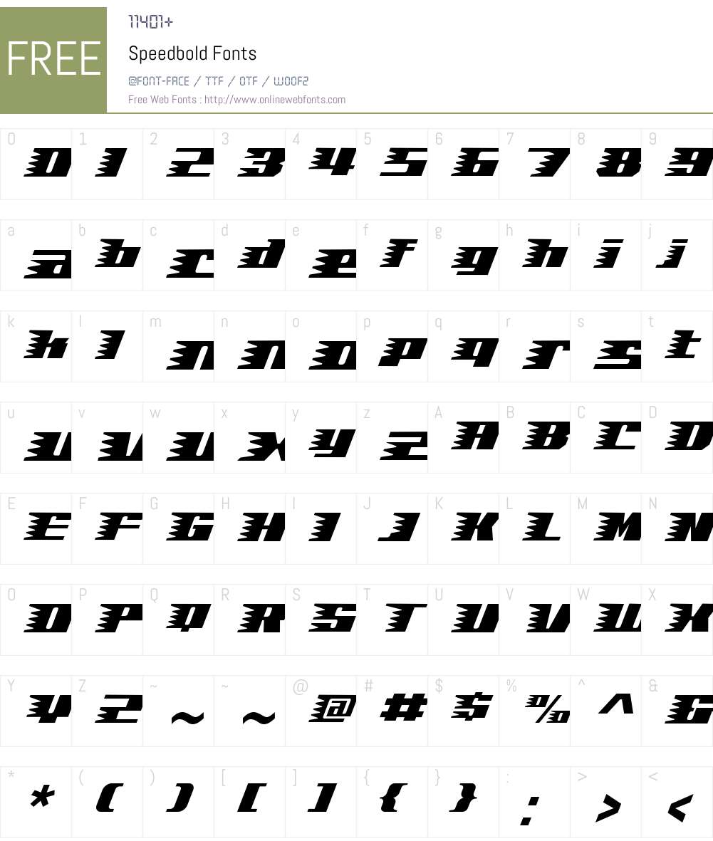 Speedbold Font Screenshots