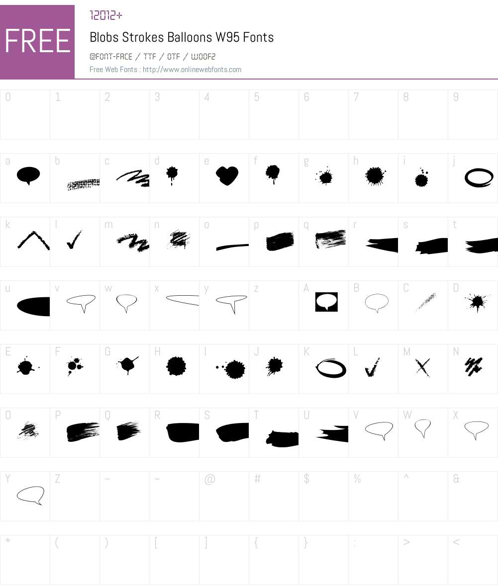 BlobsStrokesBalloonsW95 Font Screenshots
