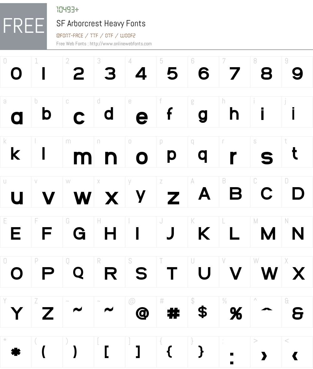 SF Arborcrest Heavy Font Screenshots
