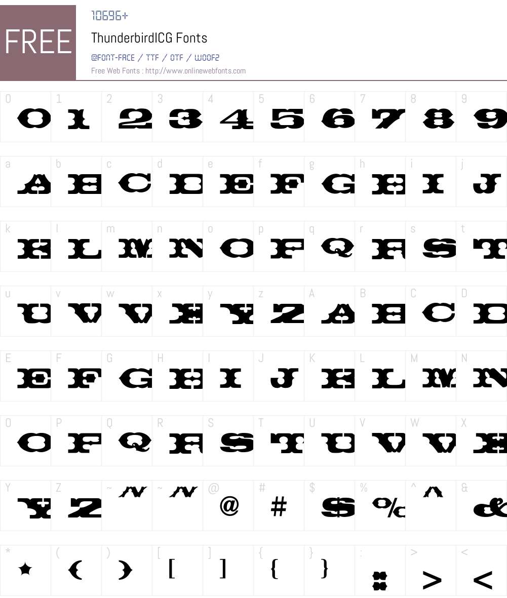ThunderbirdICG Font Screenshots
