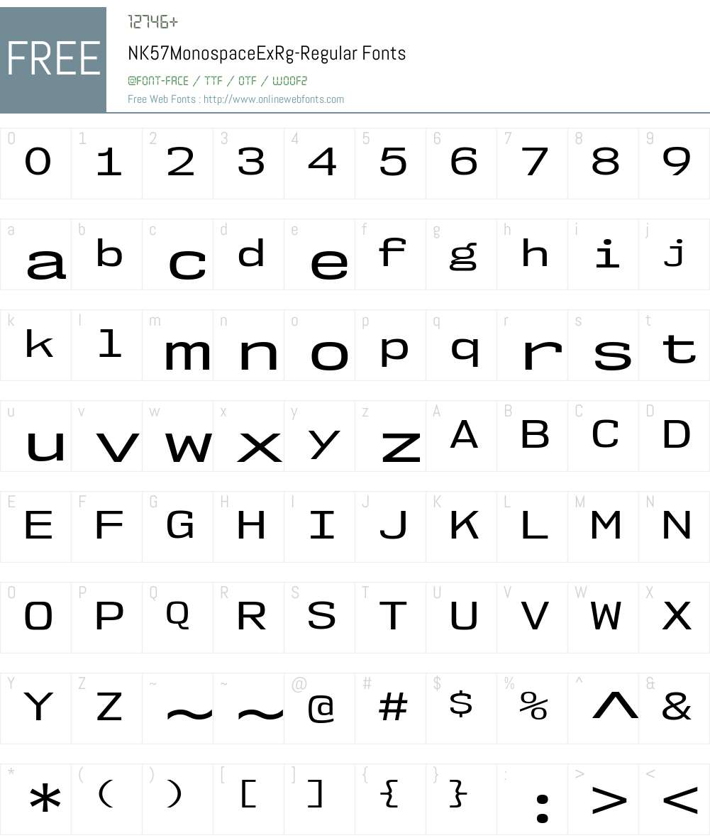 NK57 Monospace Font Screenshots