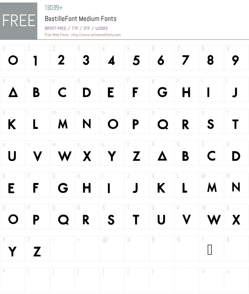 BastilleFont Font Screenshots