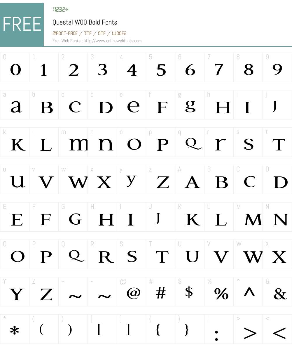 Questal Bold Font Screenshots