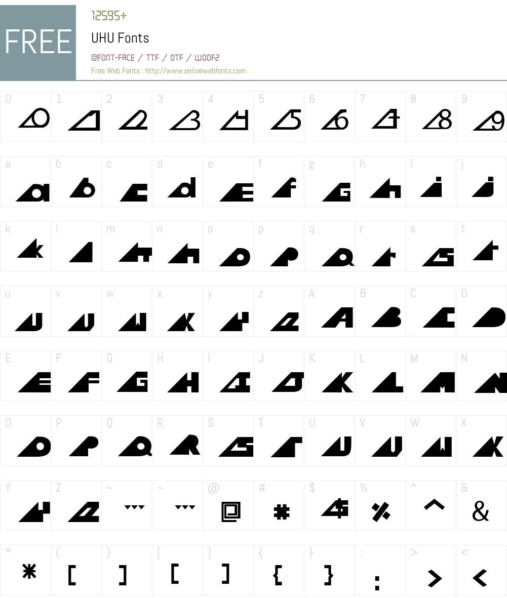 UHU Font Screenshots