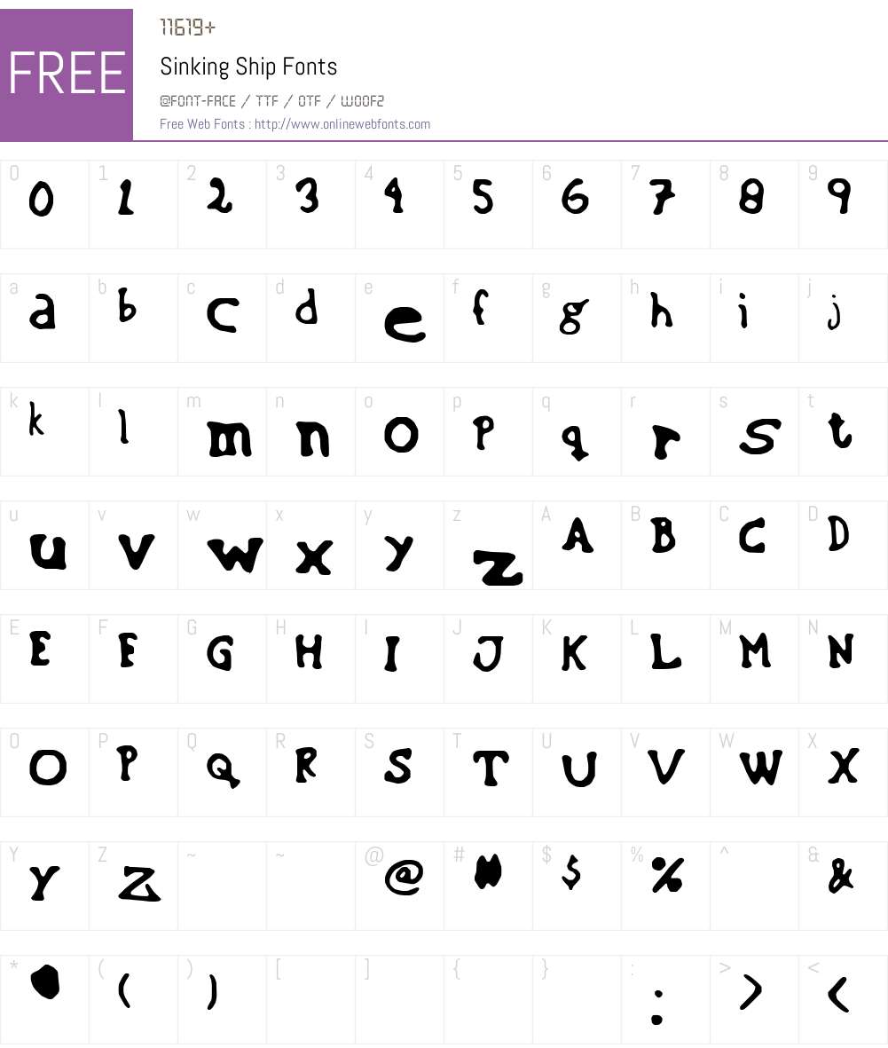 Sinking Ship Font Screenshots