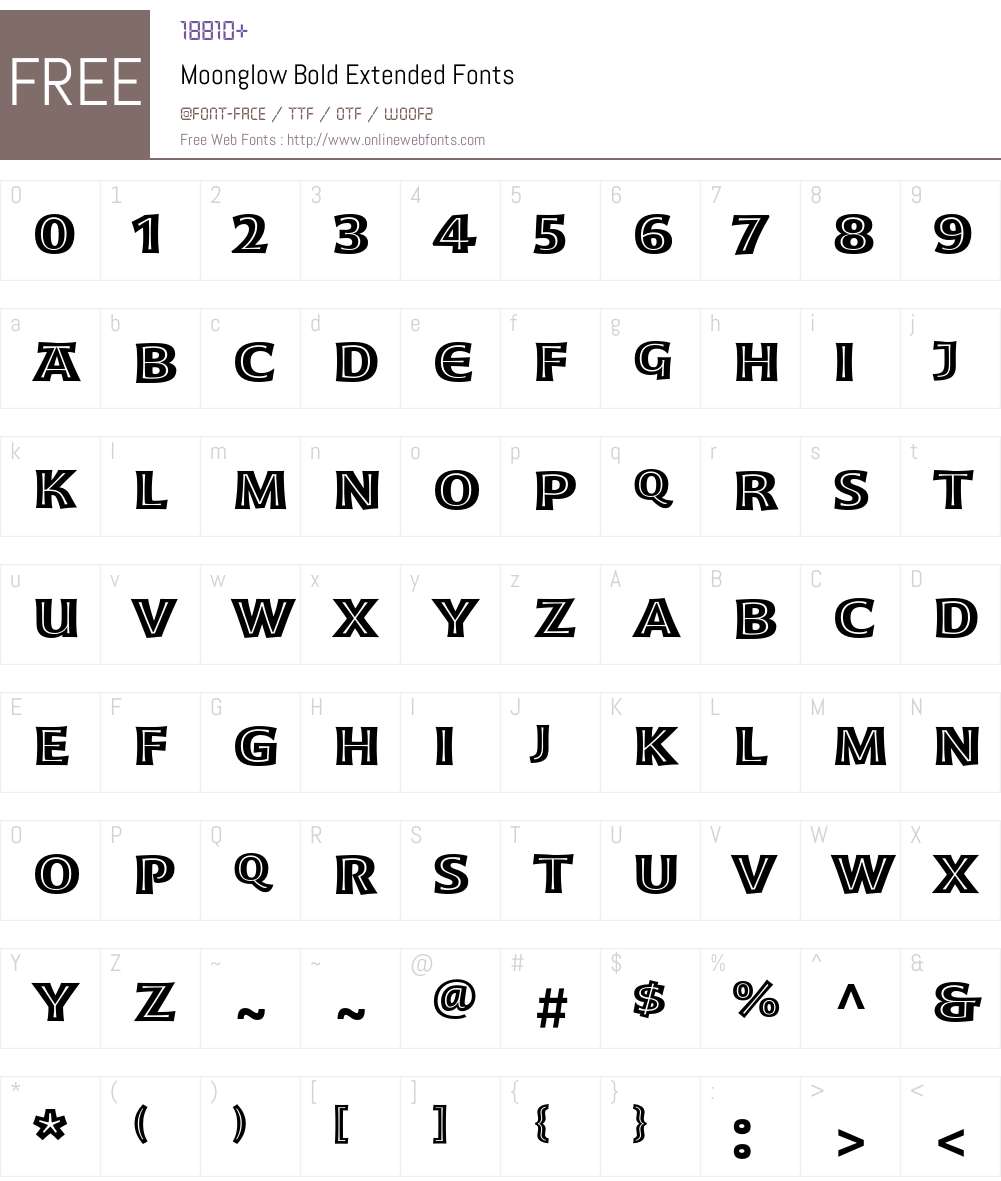 Moonglow Font Screenshots